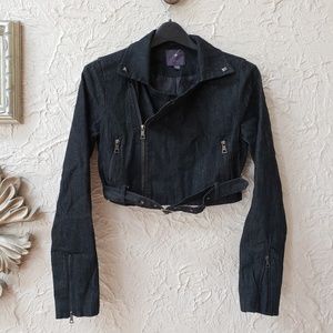 Cropped Dark Denim Jacket